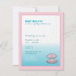 Anuncio de Baby Shower Bajo el Mar Niña Perla