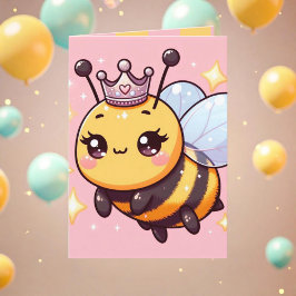 Anuncio de baby shower de la reina abeja linda y c