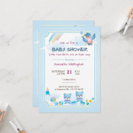 anuncio de baby shower para NIÑOS GEMELos