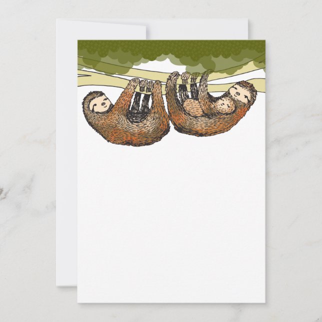 Anuncio de Baby Shower/Recién nacido de Baby Sloth (Anverso)