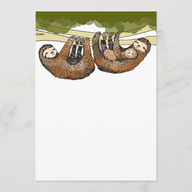 Anuncio de Baby Shower/Recién nacido de Baby Sloth (Anverso)