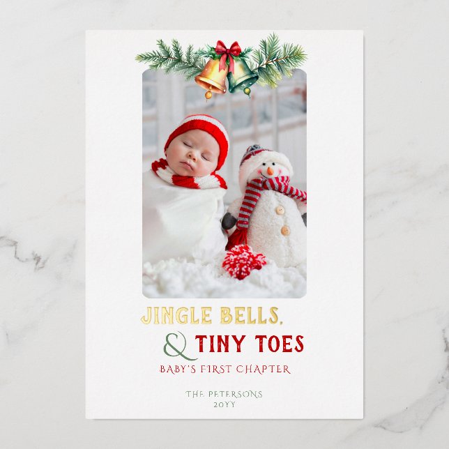 Anuncio de bebé con foto de Jingle Bells Tiny Toes (Anverso)