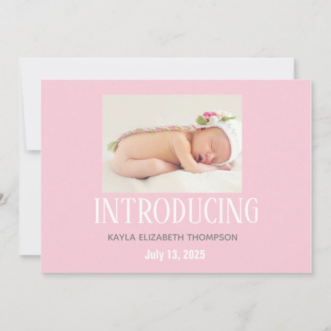 Anuncio de bebé con foto personalizada (Anverso)
