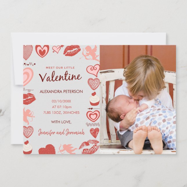 Anuncio de bebé el día de San Valentín, Cupidos gr (Anverso)