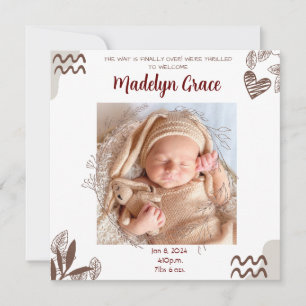 ANUNCIO DE BEBÉ FOTO - PERSONALIZABLE