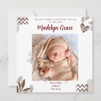 ANUNCIO DE BEBÉ FOTO - PERSONALIZABLE