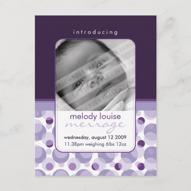 ANUNCIO DE BEBÉ ::  hola bebé 4 (Anverso)