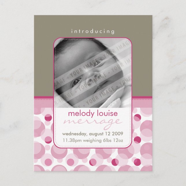 ANUNCIO DE BEBÉ ::  hola bebé 9 (Anverso)