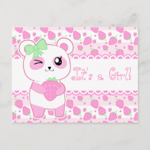 Anuncio de bebé lindo rosa Kawaii oso Panda