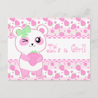 Anuncio de bebé lindo rosa Kawaii oso Panda