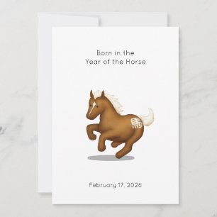 Anuncio de bebé "Nacido en el año del caballo"