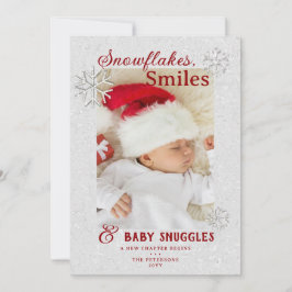 Anuncio de bebé para las fiestas de copos de nieve