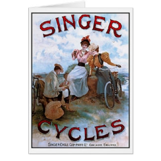 Anuncio de bicicletas de cantante vintage