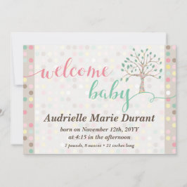 Anuncio de Bienvenida de Bebé Árbol Pastel Persona