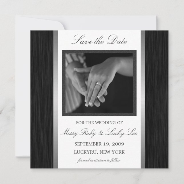 Anuncio de Black & Silver Save the Date (Anverso)