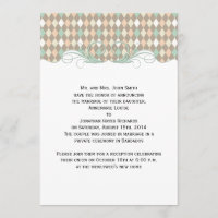 Anuncio de Boda Arlequín Melocotón Marrón Verde