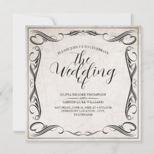 Anuncio de boda Art Déco negro vintage