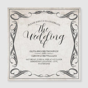 Anuncio de Boda Art Déco Negro Vintage