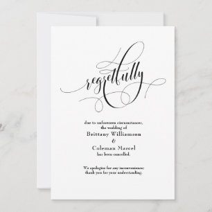 Anuncio de Boda Cancelada con Elegante Arrepentimi