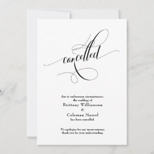 Anuncio de Boda Cancelada con Letra Elegante