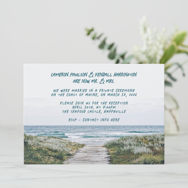 Anuncio de Boda Celebración en el Paseo Marítimo (Anverso de pie)