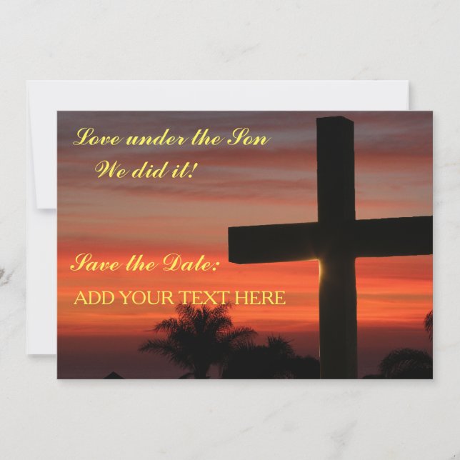 Anuncio de Boda Christian Save The Date (Anverso)