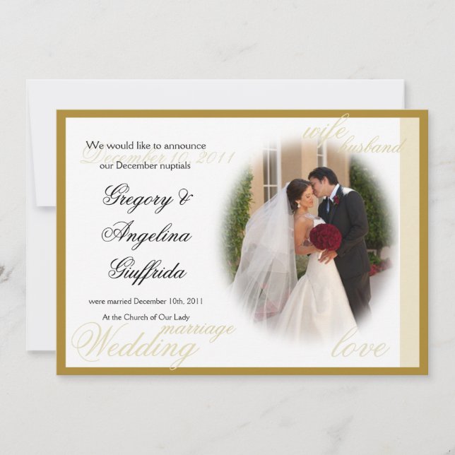 Anuncio de Boda Clásico Elegante (Anverso)