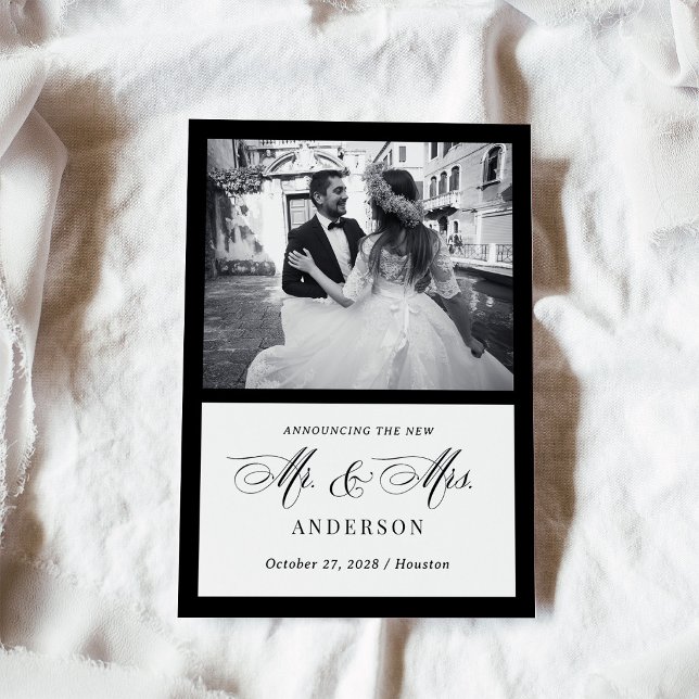 Anuncio de Boda Clásico Luxe Negro y Blanco (Subido por el creador)