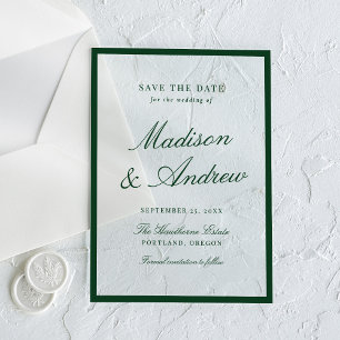 Anuncio de Boda con Borde Verde Moderno para Guard