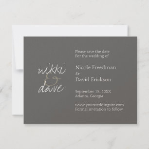 Anuncio de boda con brillo gris chic simple