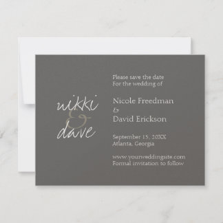 Anuncio de boda con brillo gris chic simple