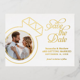 Anuncio de Boda con Foto de Anillo de Compromiso