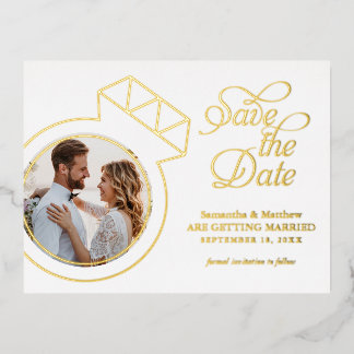 Anuncio de Boda con Foto de Anillo de Compromiso