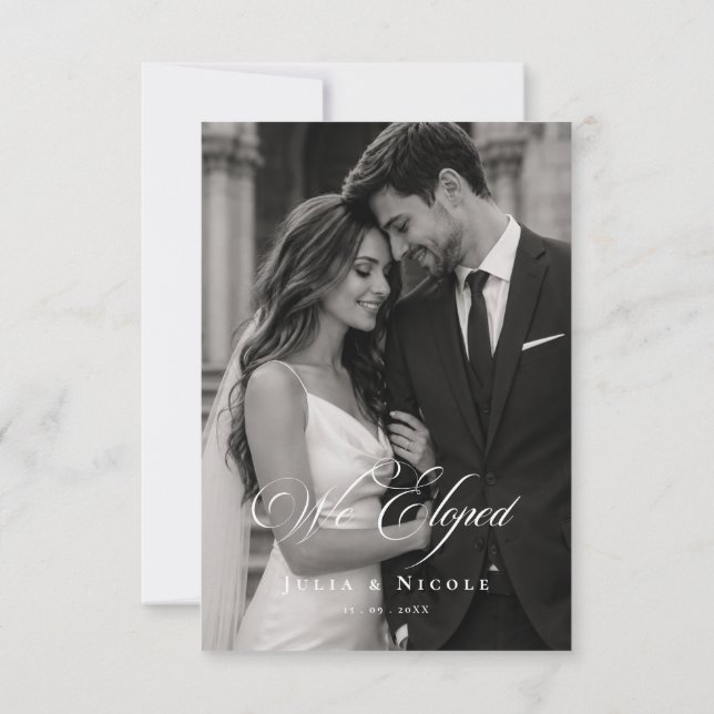 Anuncio de Boda con Foto de Elopción Clásica (Reverso)