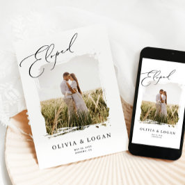 Anuncio de Boda con Foto de Escritura Moderna Fuga