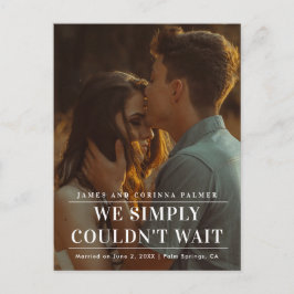 Anuncio de Boda con Foto de "No Podíamos Esperar"