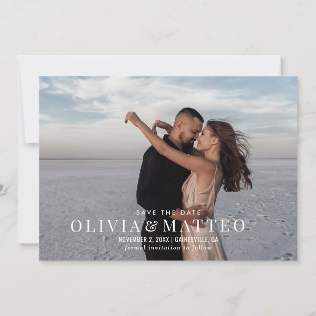 Anuncio de Boda con Foto Moderno (Anverso)