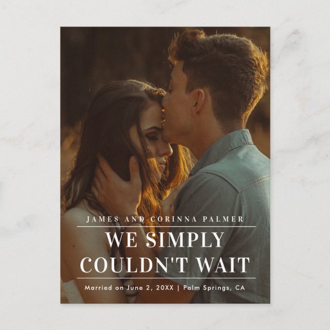 Anuncio de Boda con Foto No Pudimos Esperar (Anverso)