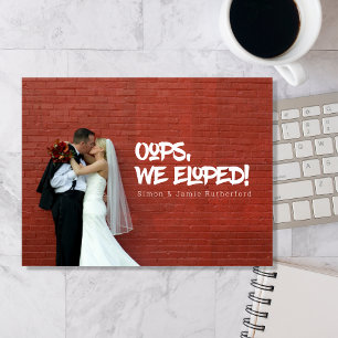 Anuncio de Boda con Foto Oops Nos Fugamos