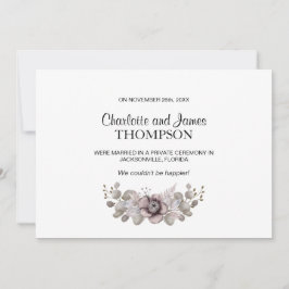 Anuncio de Boda con Hojas de Eucalipto Rosa Polvo