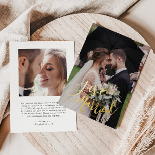 Anuncio de Boda con Letra a Mano Recién Casados