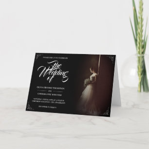 Anuncio de boda con novia de pie - Clásico