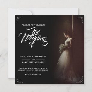 Anuncio de boda con novia de pie - Clásico