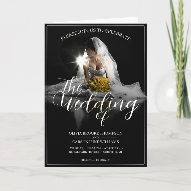 Anuncio de Boda con Novia Sentada - Clásico  (Anverso)