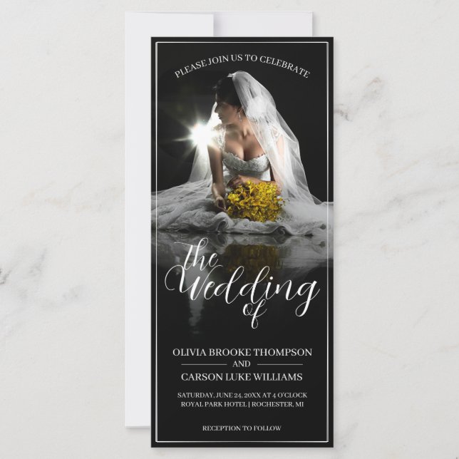Anuncio de Boda con Novia Sentada - Clásico  (Anverso)