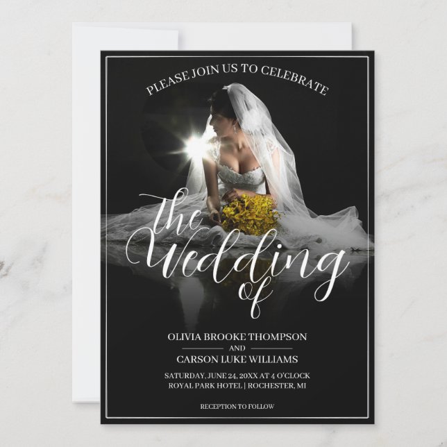 Anuncio de Boda con Novia Sentada - Clásico  (Anverso)