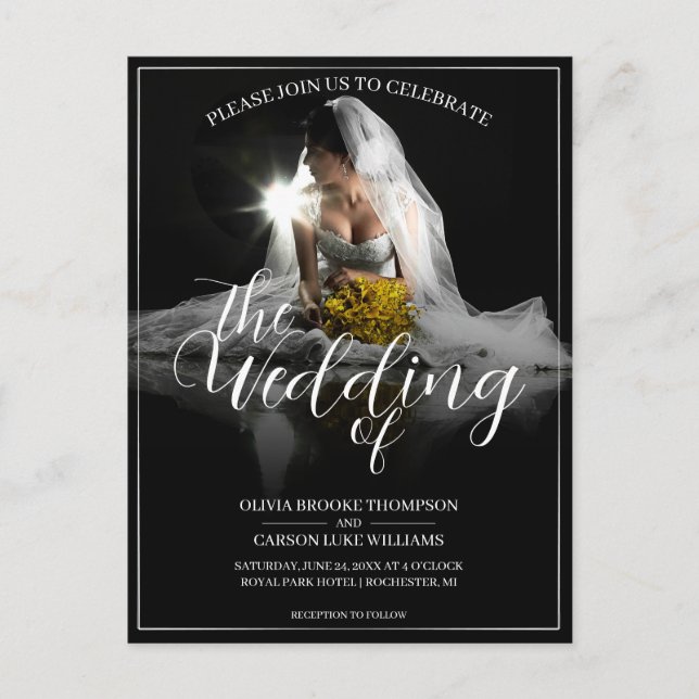Anuncio de Boda con Novia Sentada - Clásico  (Anverso)
