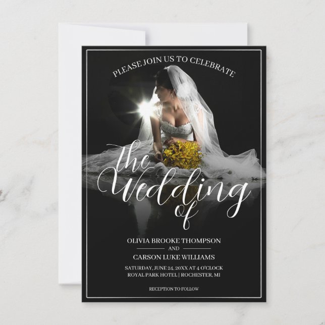 Anuncio de Boda con Novia Sentada - Clásico  (Anverso)