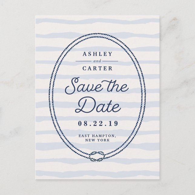 Anuncio de boda con tema náutico | Save the Date (Anverso)