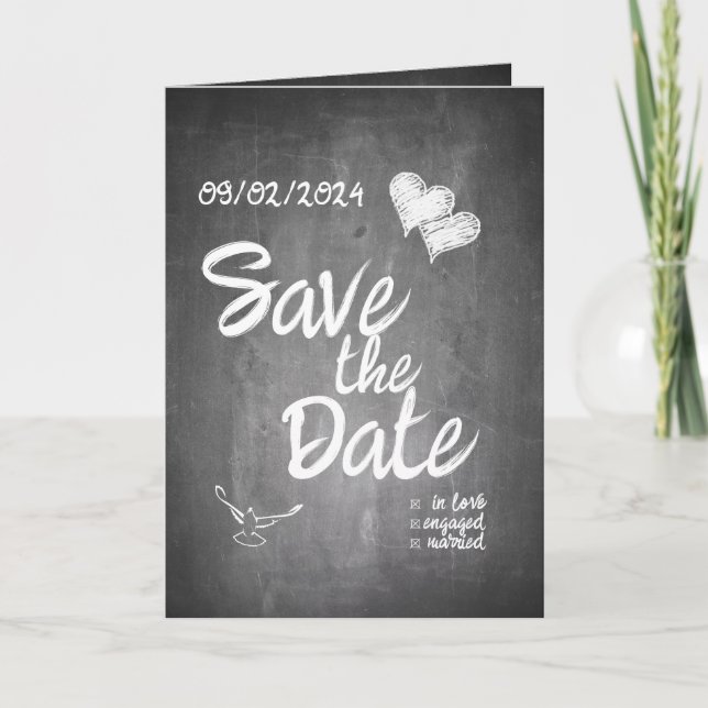 Anuncio de boda con tipografía de pizarra (Anverso)